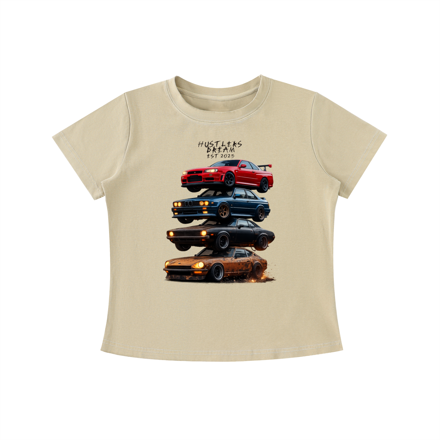 Hustlers Dream stacked up Vintage Wash Slim Fit T-shirt